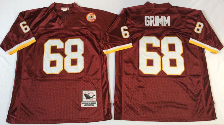 Men NFL Washington Redskins 68 Grimm red Mitchell Ness jerseys
